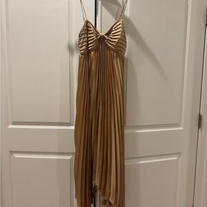 Petal & Pup Asymmetrical Tan Dress